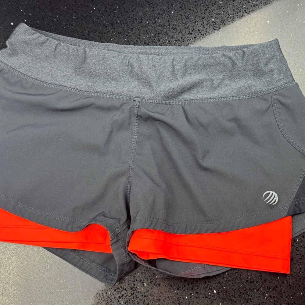 Active Performance Women's Black and Red Running Shorts